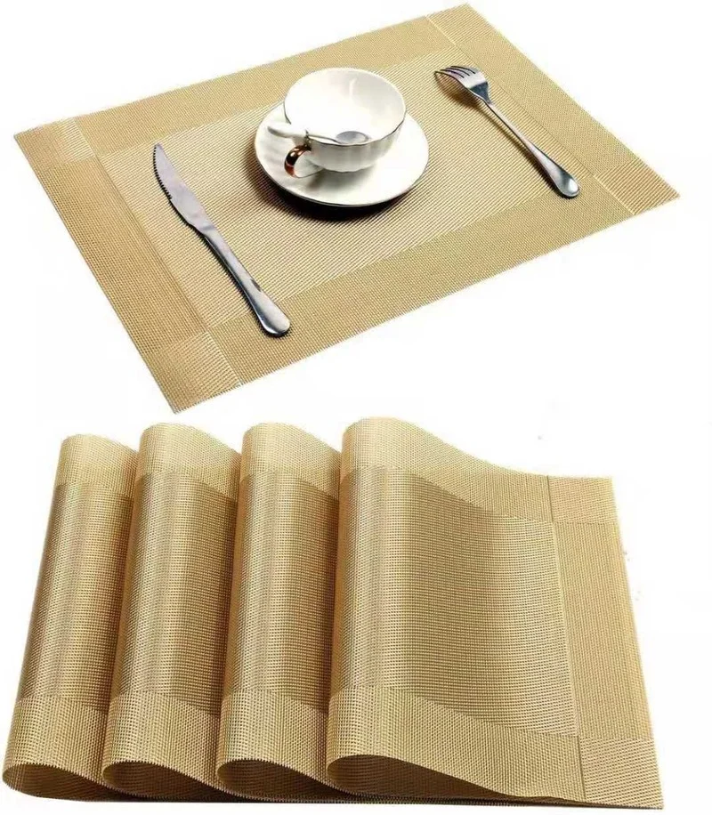 PVC Eco-Friendly Western Placemat Non-slip Anti-fouling Placemat Insulation Table Coaster Kitchen Restaurant Supplies