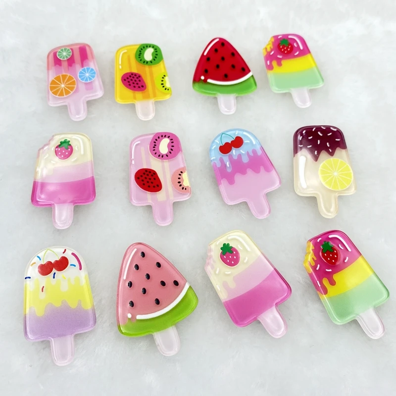 10Pcs/lot  Shining Mini popsicle Flatback Resin Kawaii Scrapbooking Fit Phone，Shoes, bags Embellishments Diy Accessories C82A