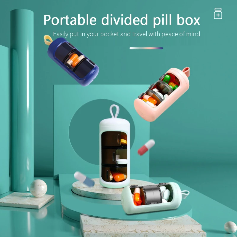 Pill Box Portable 3 Compartment Medicine Storage Box Medicine Compact Sealed Box Waterproof And Moisture-proof Foreign Travel