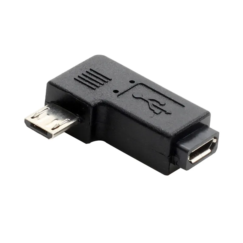 Mini USB de ángulo izquierdo y derecho de 90 grados, adaptador de sincronización de datos de 5 pines hembra a Micro USB macho, enchufe Micro USB a Mini Cable USB tipo c
