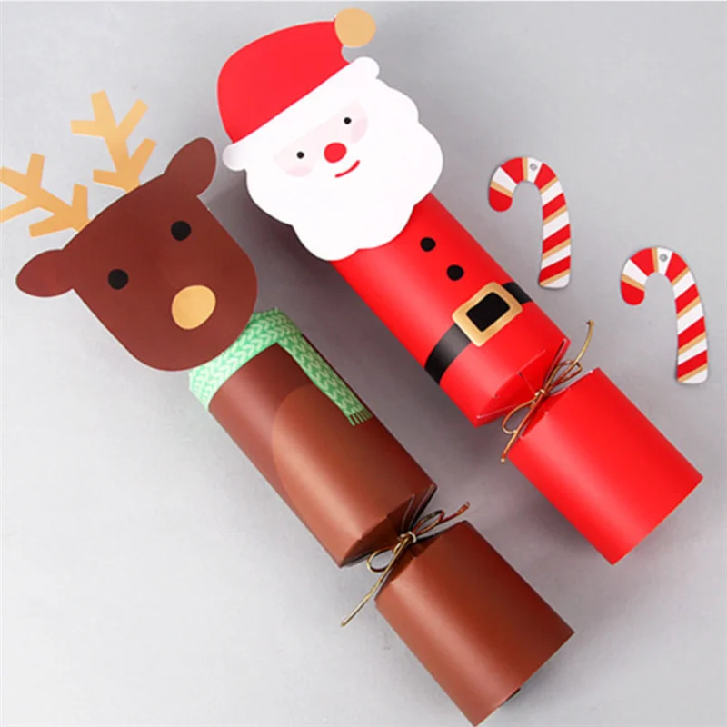 10 Pieces Santa Three-dimensional Shape Candy Packaging Box Exquisite Christmas Candy Gift Packaging Box Christmas Deer