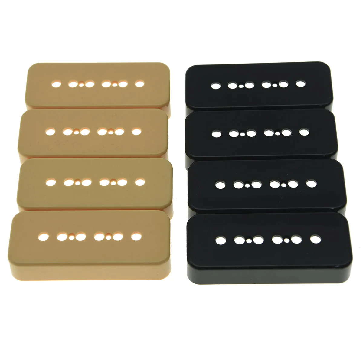 Dopro 4-Pack Cream/Black Plastic P90 Soapbar Guitar Pickup Covers Soap bar Pickup Cover with Pole Spacing 1-15/16\