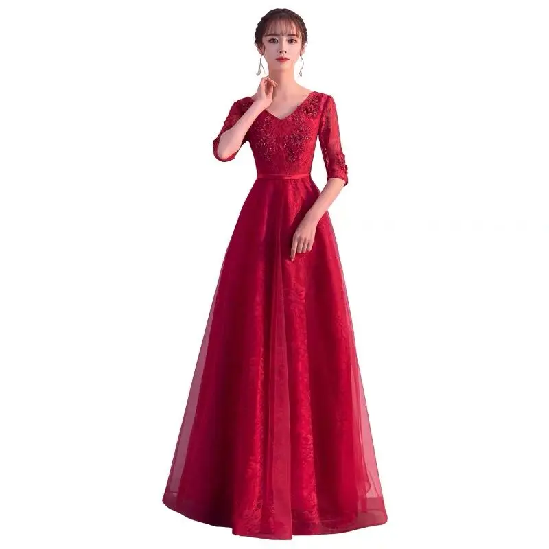 

Lace burgundy communion dresses Robe De Soiree vestido de fiesta de boda robe de soiree bridesmaid dresses