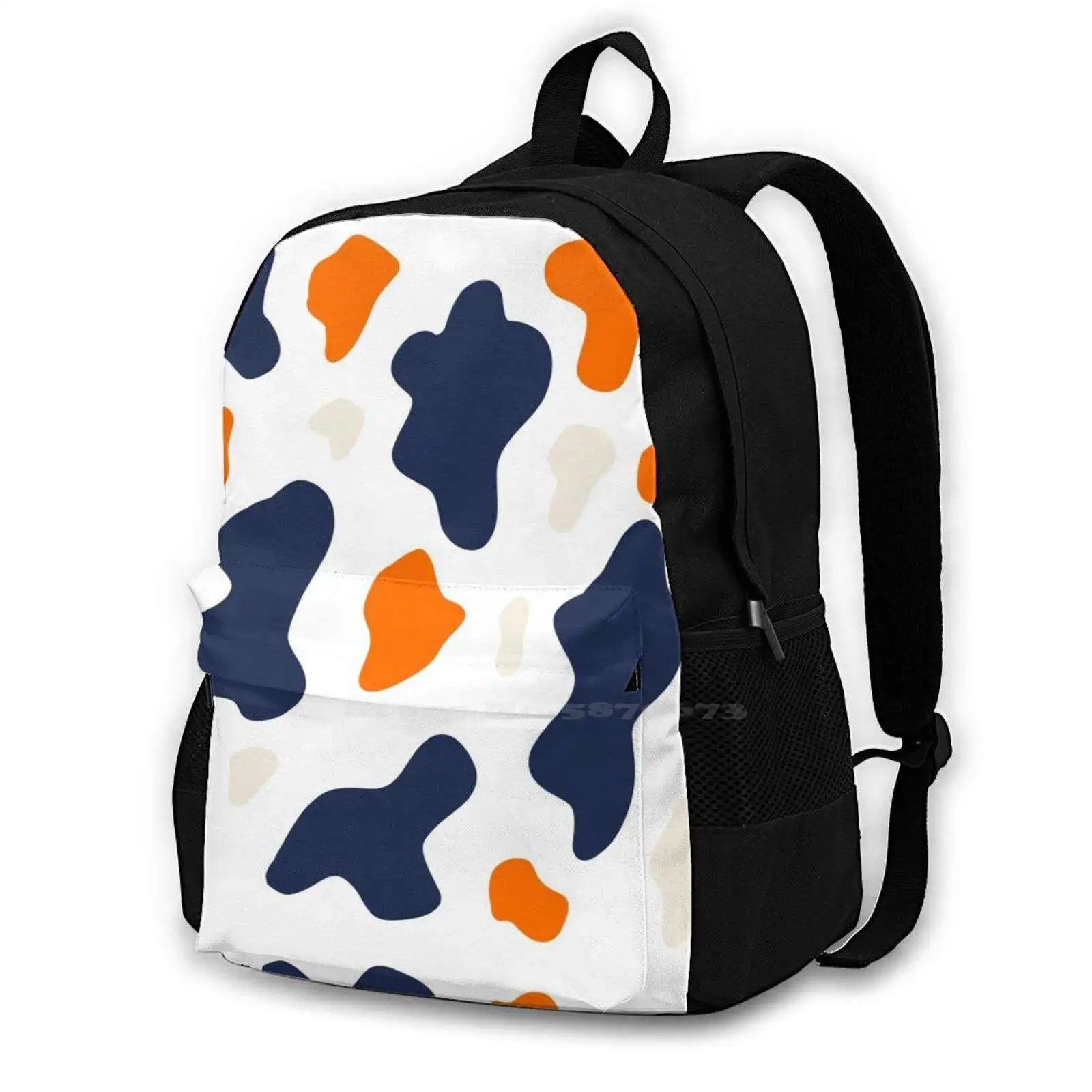 Uva Cow Print Pattern Design Laptop Travel School Bags Blue And Orange Cow Blue Cow Blue And Orange Uva Cow Blue And Orange