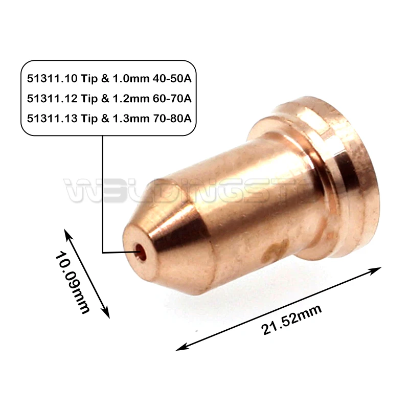 Tip 1.0mm 0.039'' Nozzle 40A - 50A Fit Plasma Cutting PT80 PT-80 IPT-80 Torch QTY-10