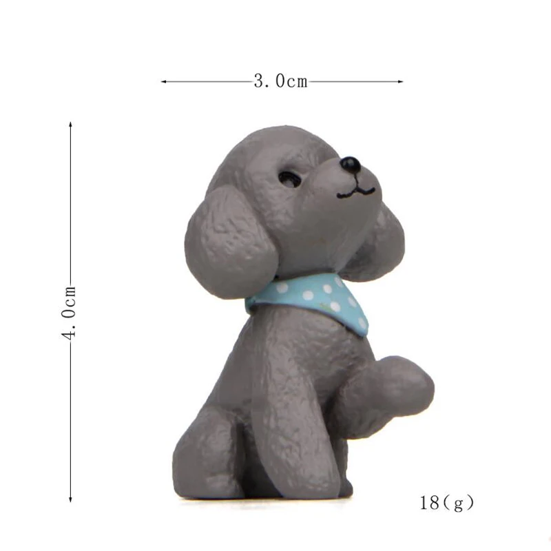 Figuras de caniche de dibujos animados para niños, modelos de perro mascota, juguetes, regalo de cumpleaños de Navidad, decoración del hogar, muñeca, regalos, 1Pc