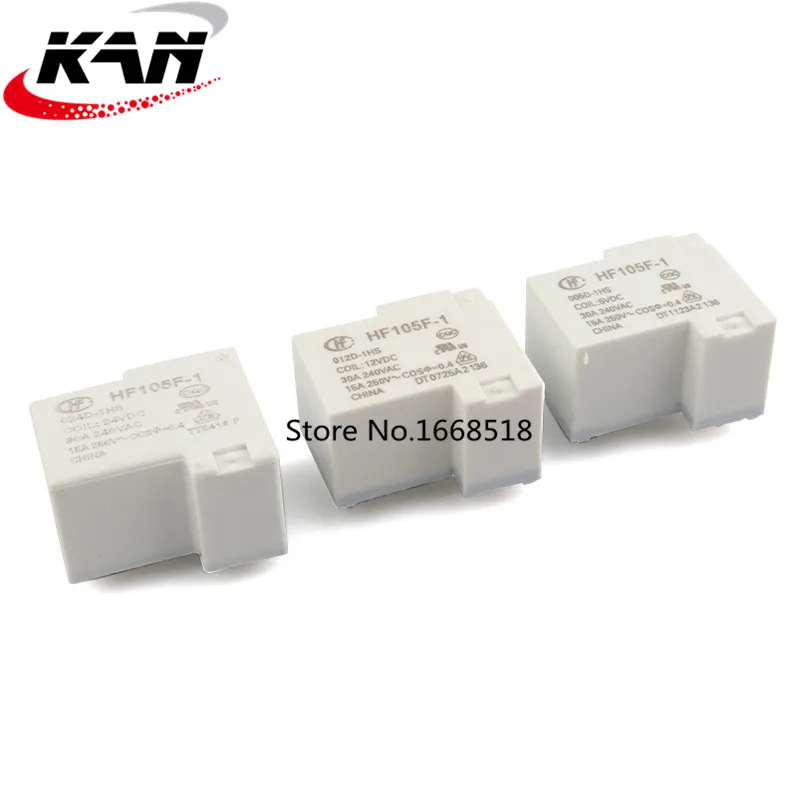 5Pcs Relays HF105F-1-JQX-105F-1/005D-1HS HF105F-1/012D-1HS HF105F-1/024D-1HS 30A 250VAC 4PIN 5V 12V 24V VDC