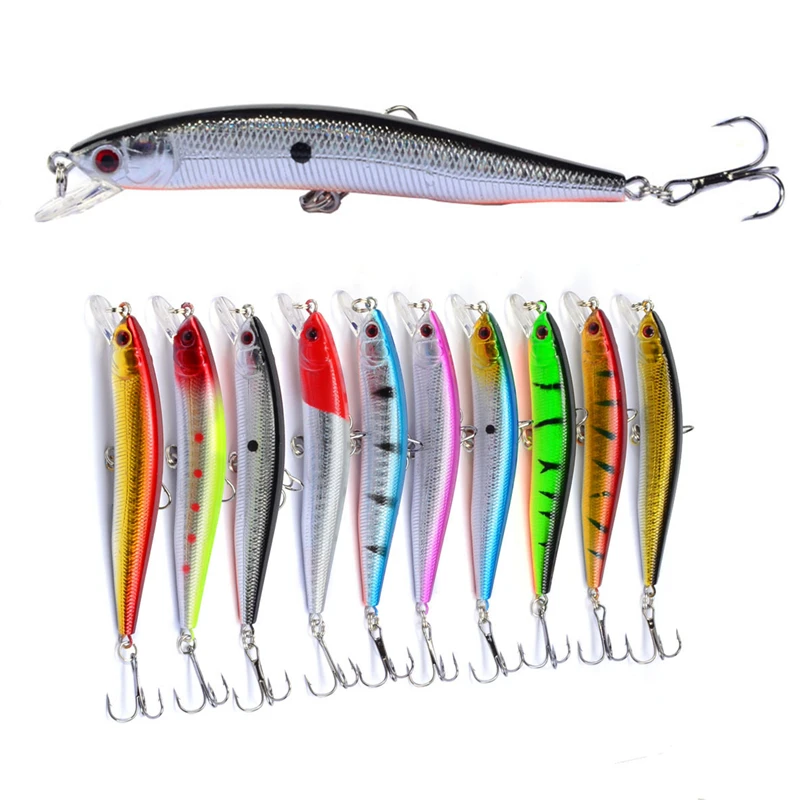 1 Pcs/lot Fishing Lure 3D Eyes Floating Minnow Aritificial Laser Wobblers 9.5cm 8g Crankbait Hard Plastic Fishing Tackle Pesca