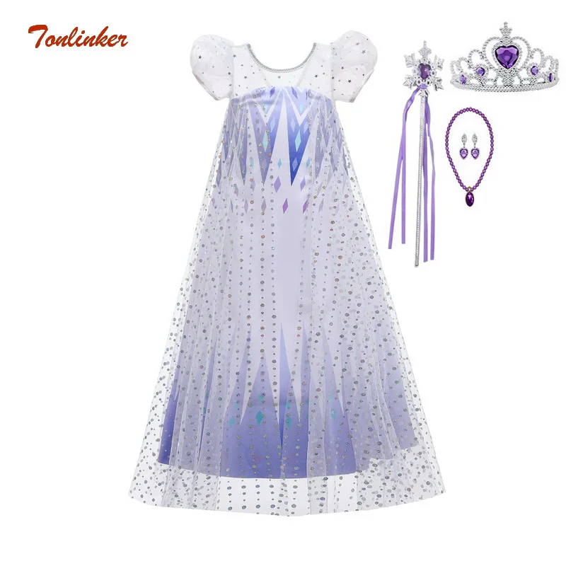 

Girls Snow Queen white Dress Costume Princess Dressing Up With Cape For Girl Carnival Fancy Party Dress Kids Dresses