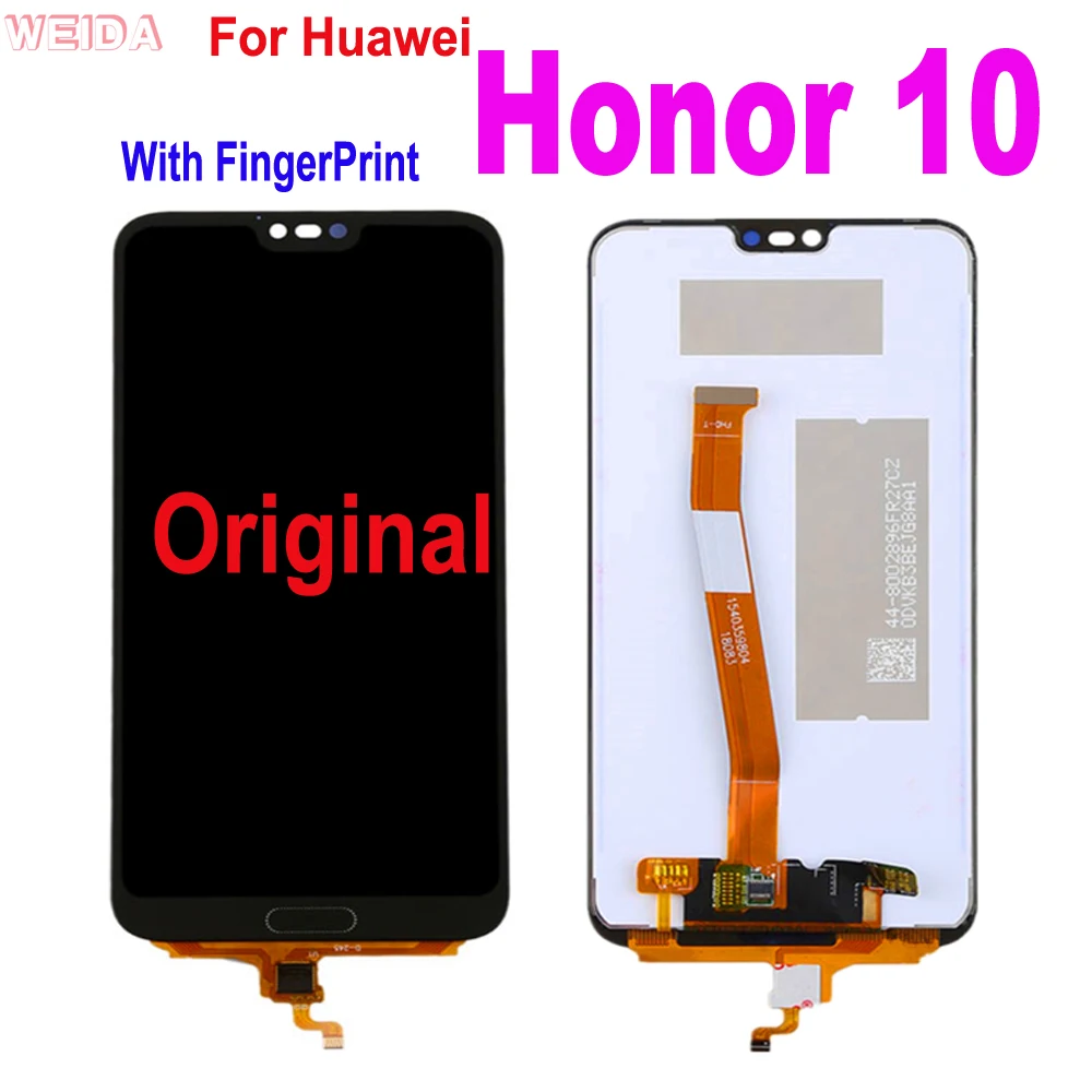 WEIDA Original LCD For HUAWEI Honor 10 Display Touch Screen Frame For Huawei Honor 10 LCD Display On Col-L29 With FingerPrint