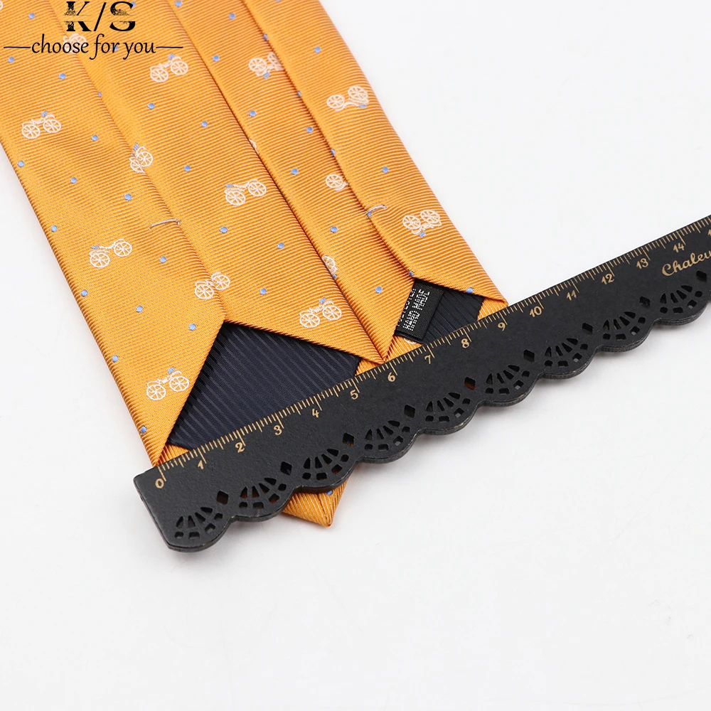 Men\'s Fashion Skinny Tie 6CM Width Casual Cute Cartoon Bicycle Polyester Necktie Gift Party Wear Business Wedding Accessories