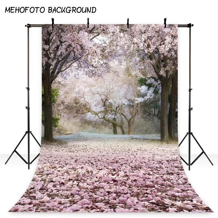 Mehofond Spring Photography Backdrop Easter Woodland Big Tree Meadow Grass White Flower Fairy Tale Photo Studio Booth Background