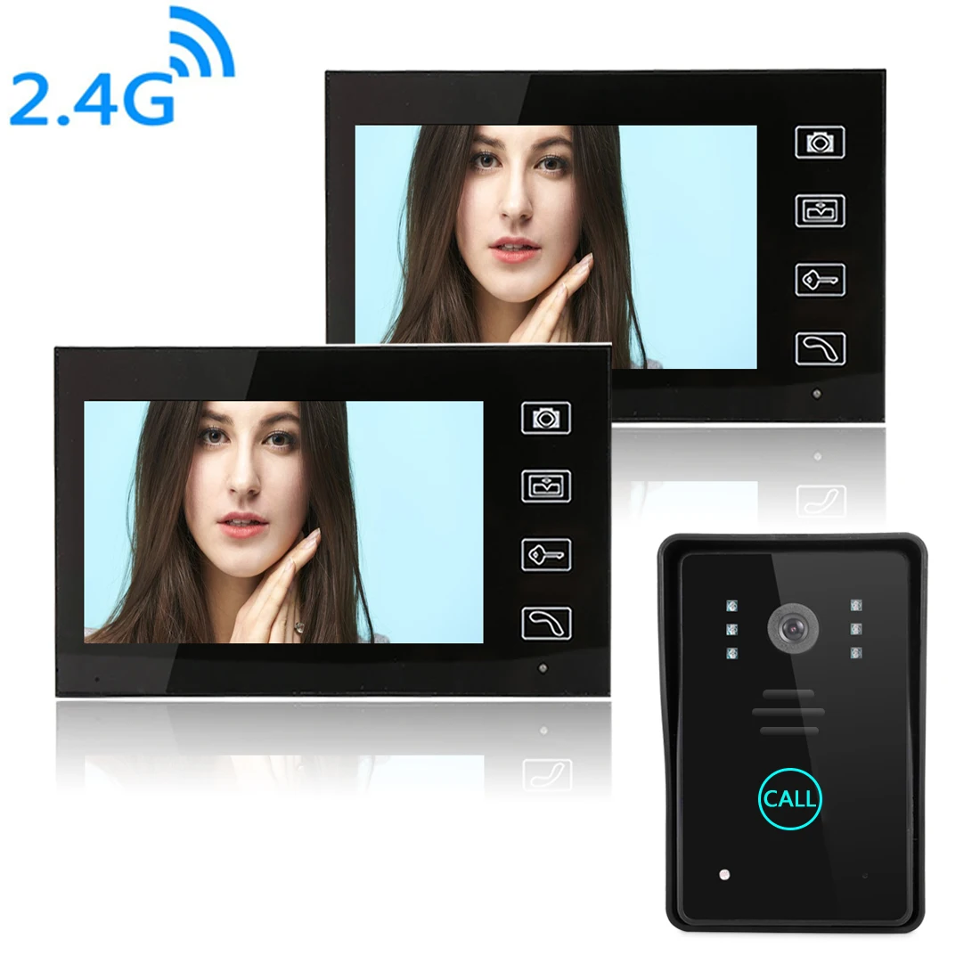 

5 languages One to Two Video Doorphone 220V Home Wireless Doorbell Video Intercom Door Phone Infrared Night Vision Home Security