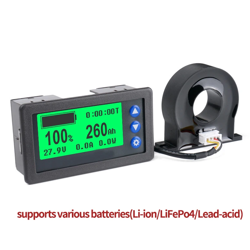 Imagem -05 - Visor Atual da Tensão do Indicador da Capacidade da Bateria do Medidor 12v 24v 36 48v 400a 400a do Contador de Coulomb com Display Lcd para a Bateria
