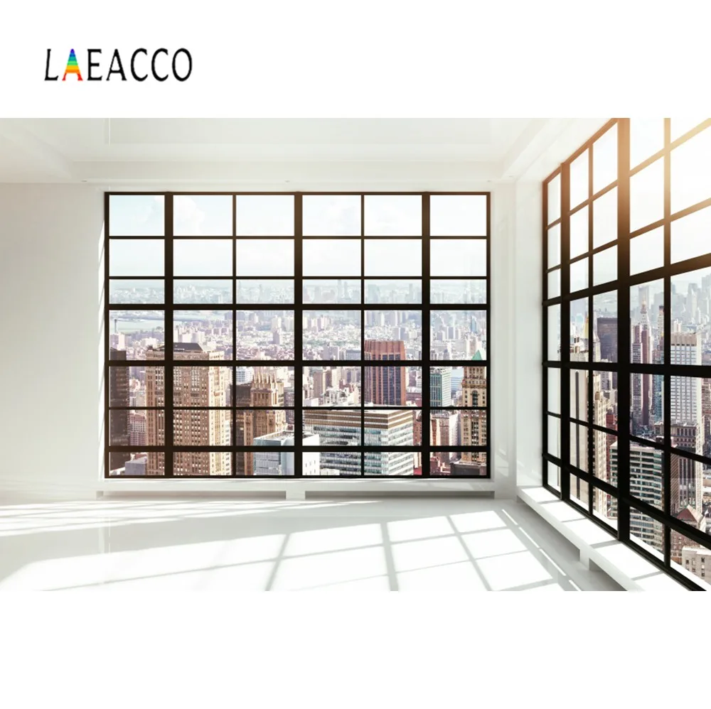 

Laeacco City Viewhouse French Window Sunshine Buildings Baby Inteiror Photo Backgrounds Photographic Backdrops For Photo Studio