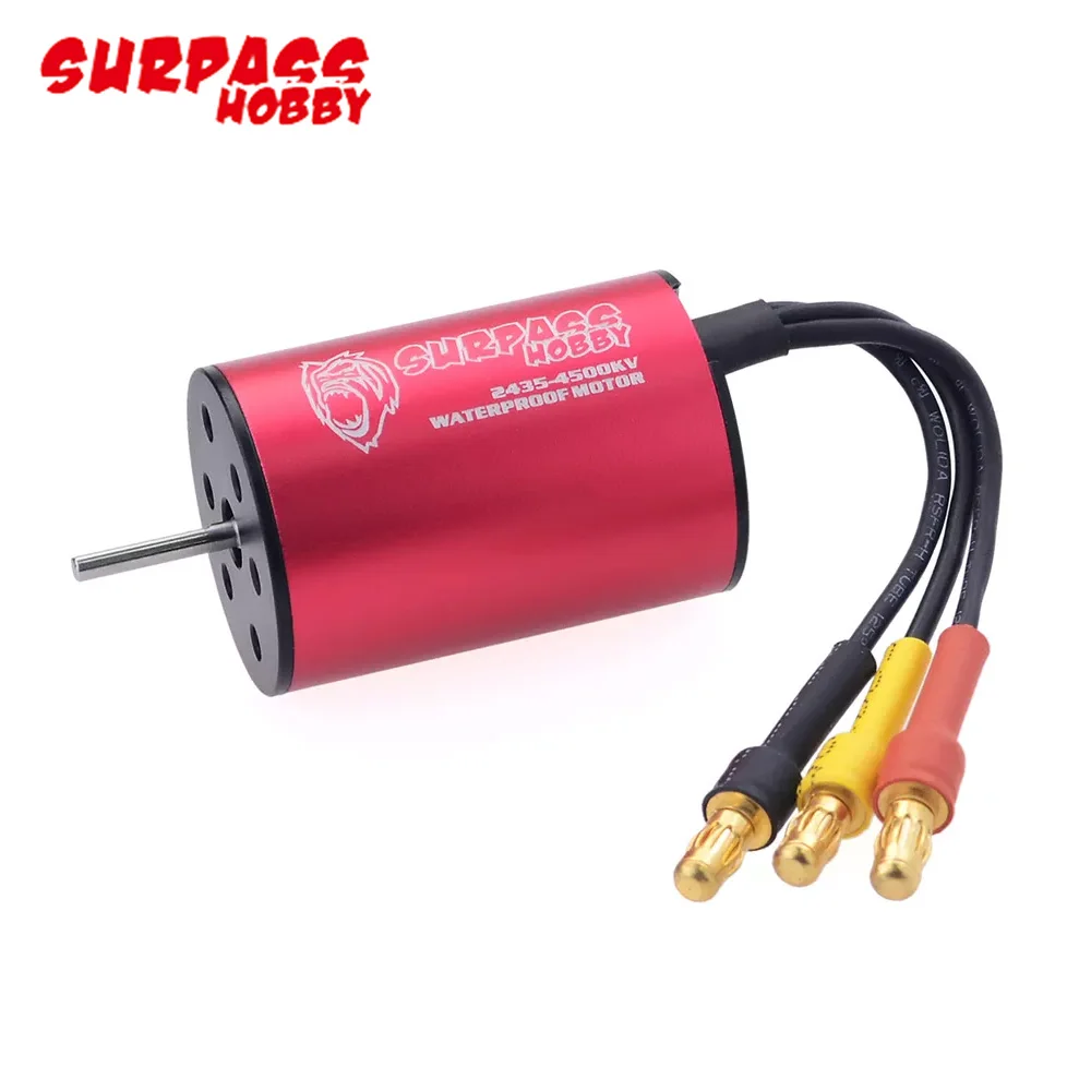 Surpass Hobby Waterproof 2435 4500KV/4800KV/3300KV/6100KV Brushless Motor 25A 2S ESC S0017M 17g Servo For 1:16 1:18 2S RC Car