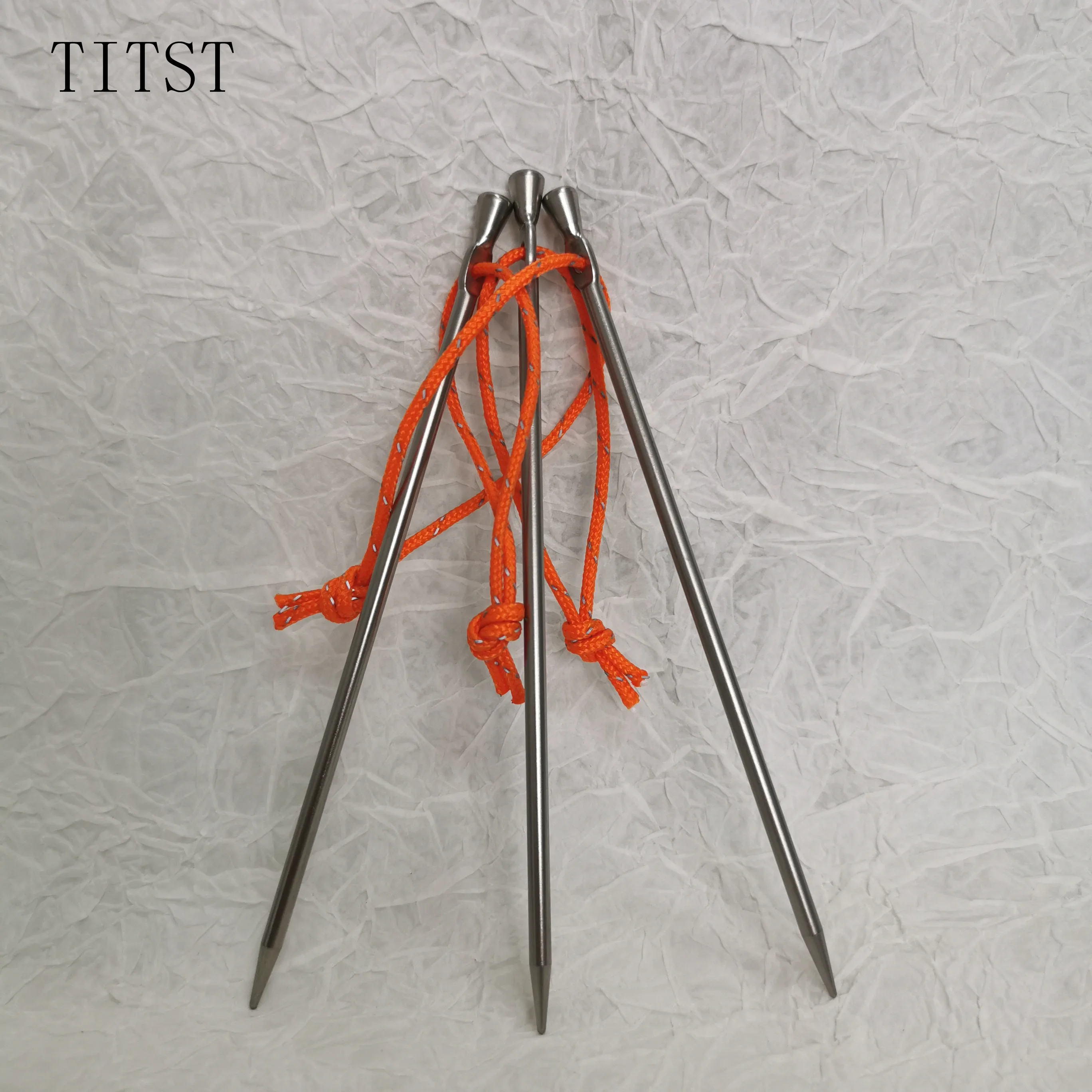 TITST Titanium Alloy Tent Peg Outdoor Camping Accessory Tent Stake Diameter 4mm Tent Accessory Nail ( ONE LOT =10PCS)