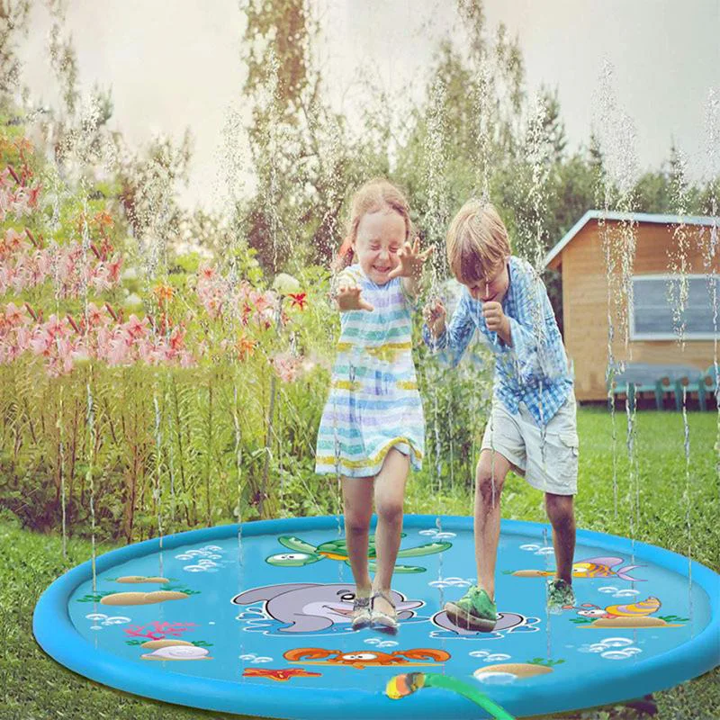 100Cm/170Cm Outdoor Gazon Strand Zee Dier Opblaasbare Waternevel Kids Sprinkler Pad Play Water Games Strand mat Kussen Speelgoed