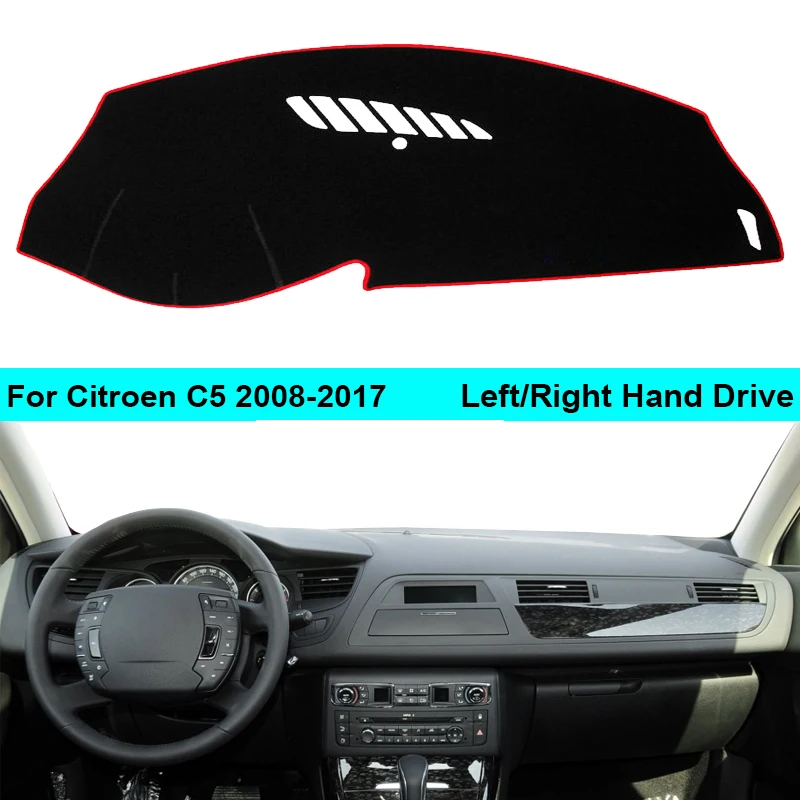 For Citroen C5 2008 - 2017 LHD RHD 2 Layers Car Auto Dashboard Cover Carpet Cape Dashmat Protector Pad Anti-Sun 2016 2015 2014