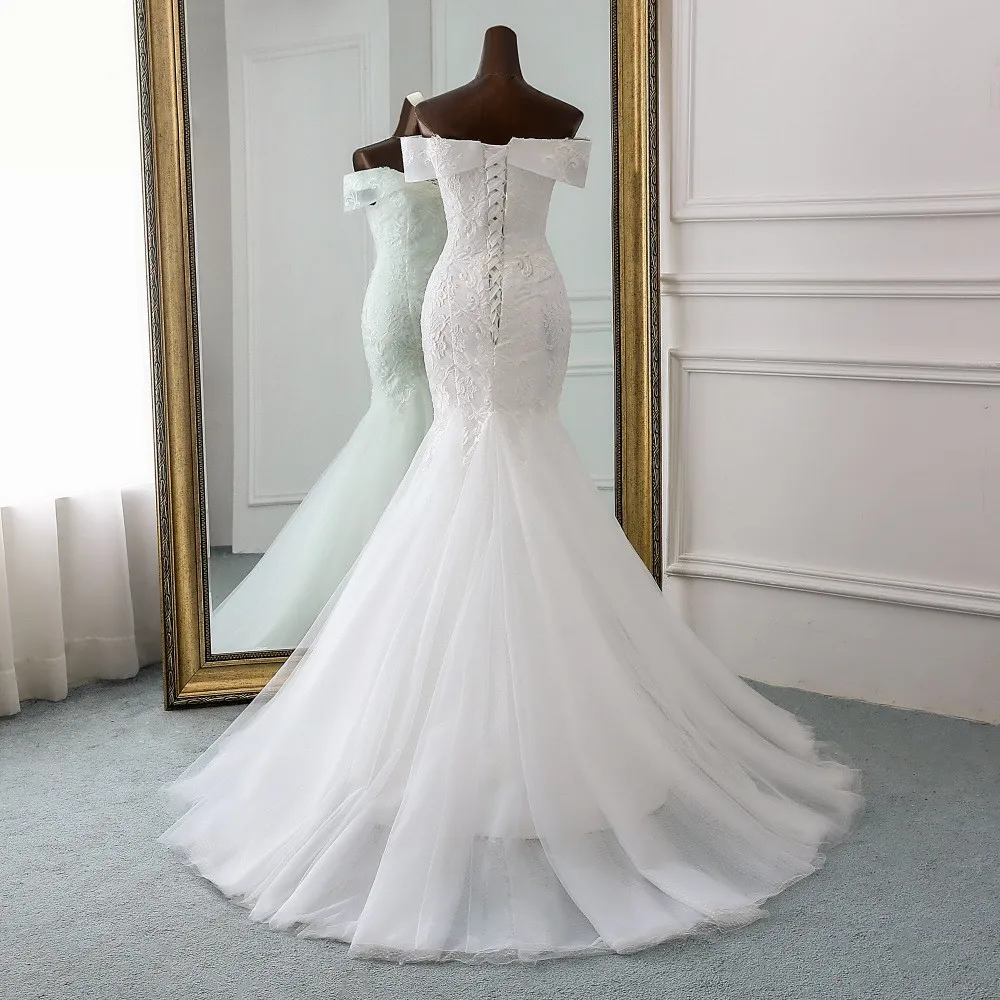 Barco pescoço novo estilo bonito lantejoulas laço vestido de casamento casamento vestido de noiva sereia vestidos