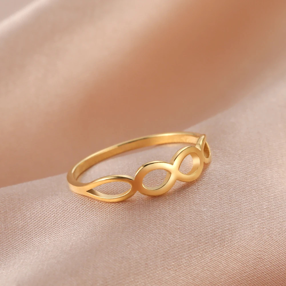 Skyrim Geometric Rings for Women Gold Color Stainless Steel Minimalist Rings 2024 Fashion Jewelry Wedding Anniversary Gifts