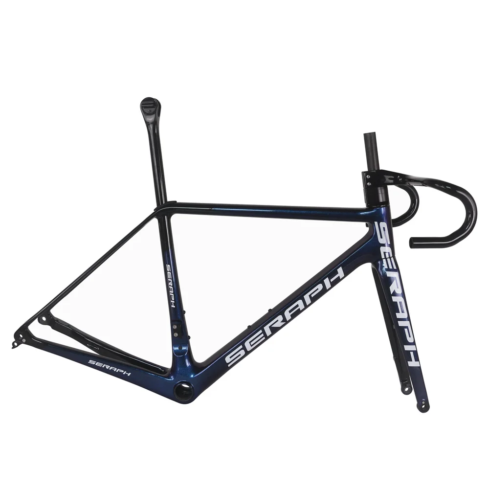 

Seraph Brand Flat Mout Disc Road Frame All Inner Cable BB86 Chameleon Paint FM639 Max Tire 700X28C