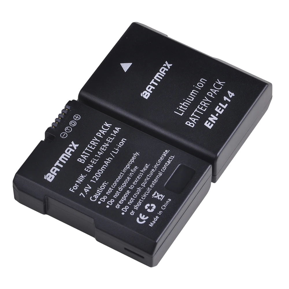 Batmax EN-EL14 EN-EL14a Battery+New LED USB Dual Charger for Nikon P7800,P7100,P7000,D3400,D5600,D5500,D5300,D5200,D3200,D3300