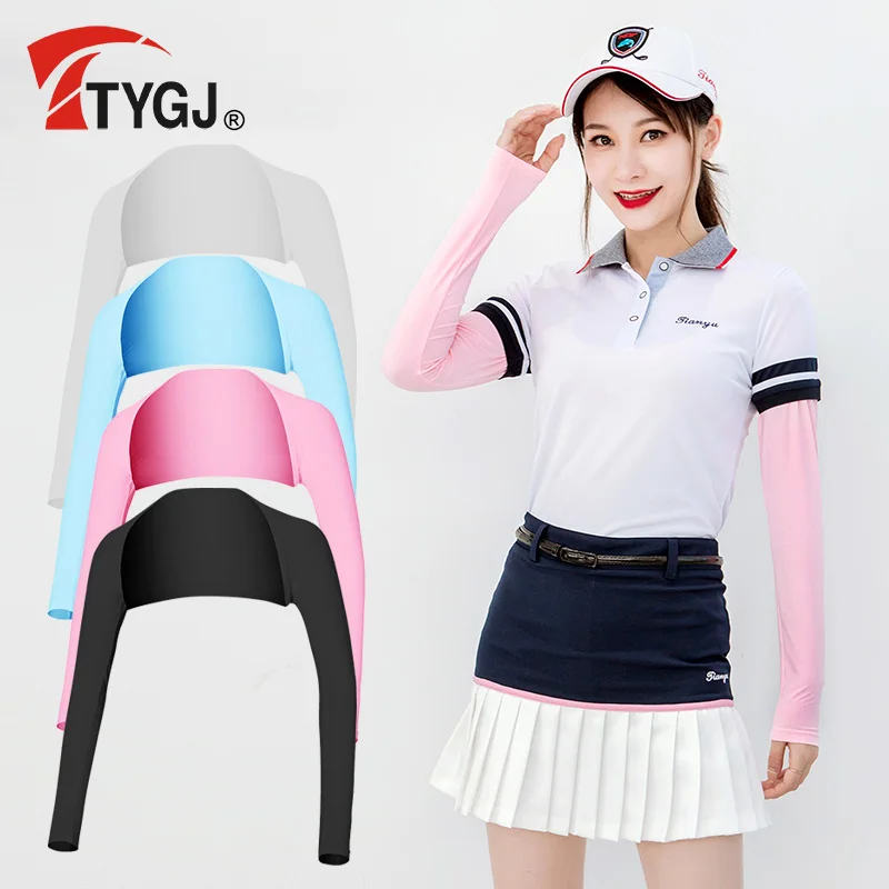 TTYGJ Golf Sun Protection Sleeve Ice Silk Sun Protection Shawl Women\'s Anti-UV Clothing 골프웨어 Korean Style Ladies Golf Wear