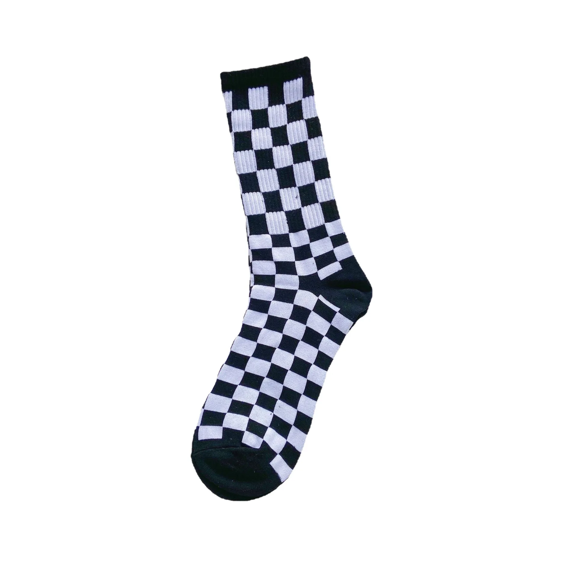 Unisex Men Women Harajuku Trend Checkerboard Socks Korea Geometric Checkered Socks Men Hip Hop Cotton Streetwear Novelty Socks