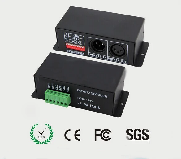 BC-802-1809 DMX512 decoder for WS2811 WS2812B SK6812 TM1812 UCS1903 TM1809 TM1804 led strip module 5-24V DMX Decorder Controller