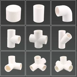 Accesorios de tubería de PVC blanco, conector cruzado en t de codo recto, adaptador de tubería de agua de 3, 4, 5 y 6 vías, 20/25/32mm