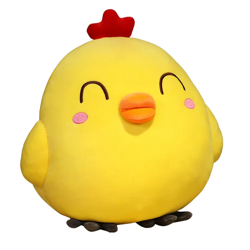 25-65cm Cute Chicken Plush Toys Kawaii Cartoon Little Yellow Chicken Doll Soft Stuffed Chick Animal Pillow Xmas Gifts for Kids