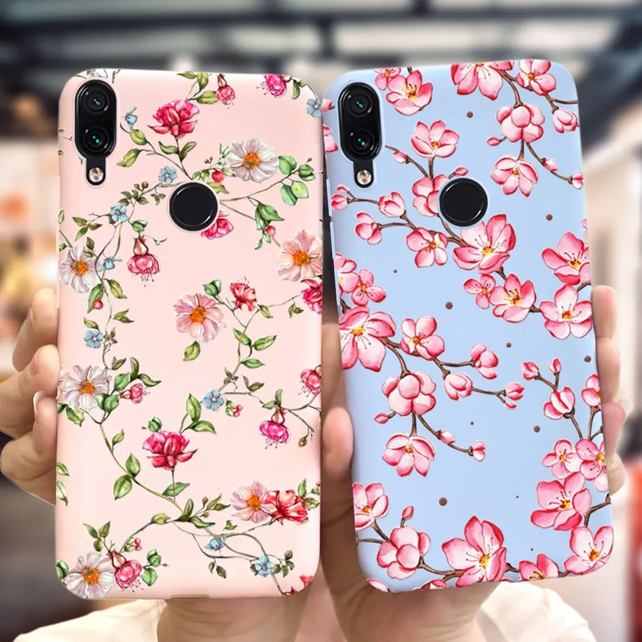 For Funda Xiaomi Redmi Note 7 Case Redmi 7 Soft Cover Silicone Case For Xiaomi Redmi Note 7 Note7 Pro Phone Fundas Flower Bumper