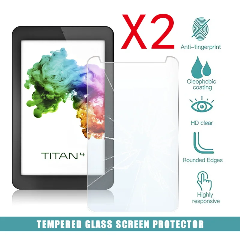 2Pcs Tablet Tempered Glass Screen Protector Cover for HipStreet Titan 4 7 Inch Anti-Scratch Breakage HD Tempered Film