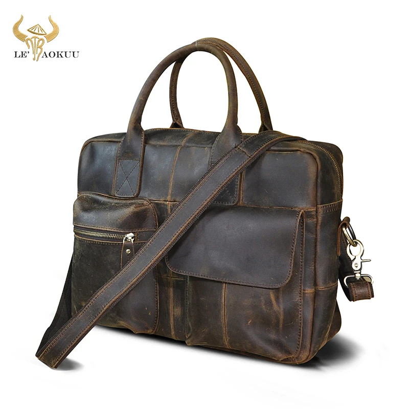 

Natural Leather Fashion Large Capacity Business Briefcase Messenger Bag Male Design Travel Laptop Case Tote Portfolio Bag b331