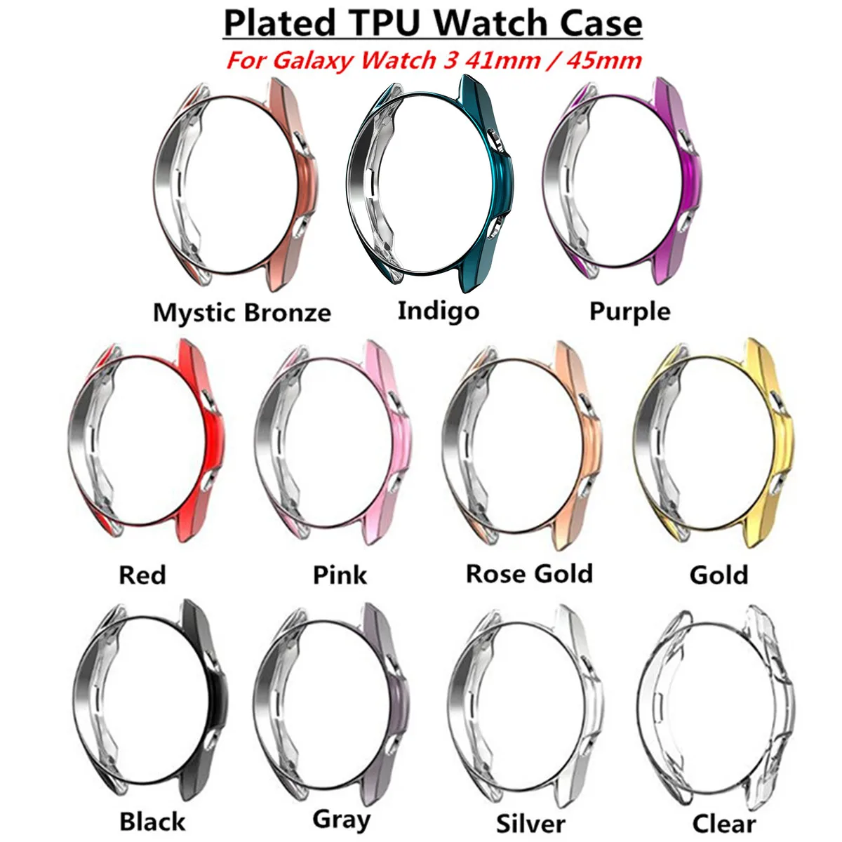 Protective Case For Samsung Galaxy Watch 3 41mm 45mm Smart Watches Cover TPU Frame Shell  Protector Smart Accessories  Cover