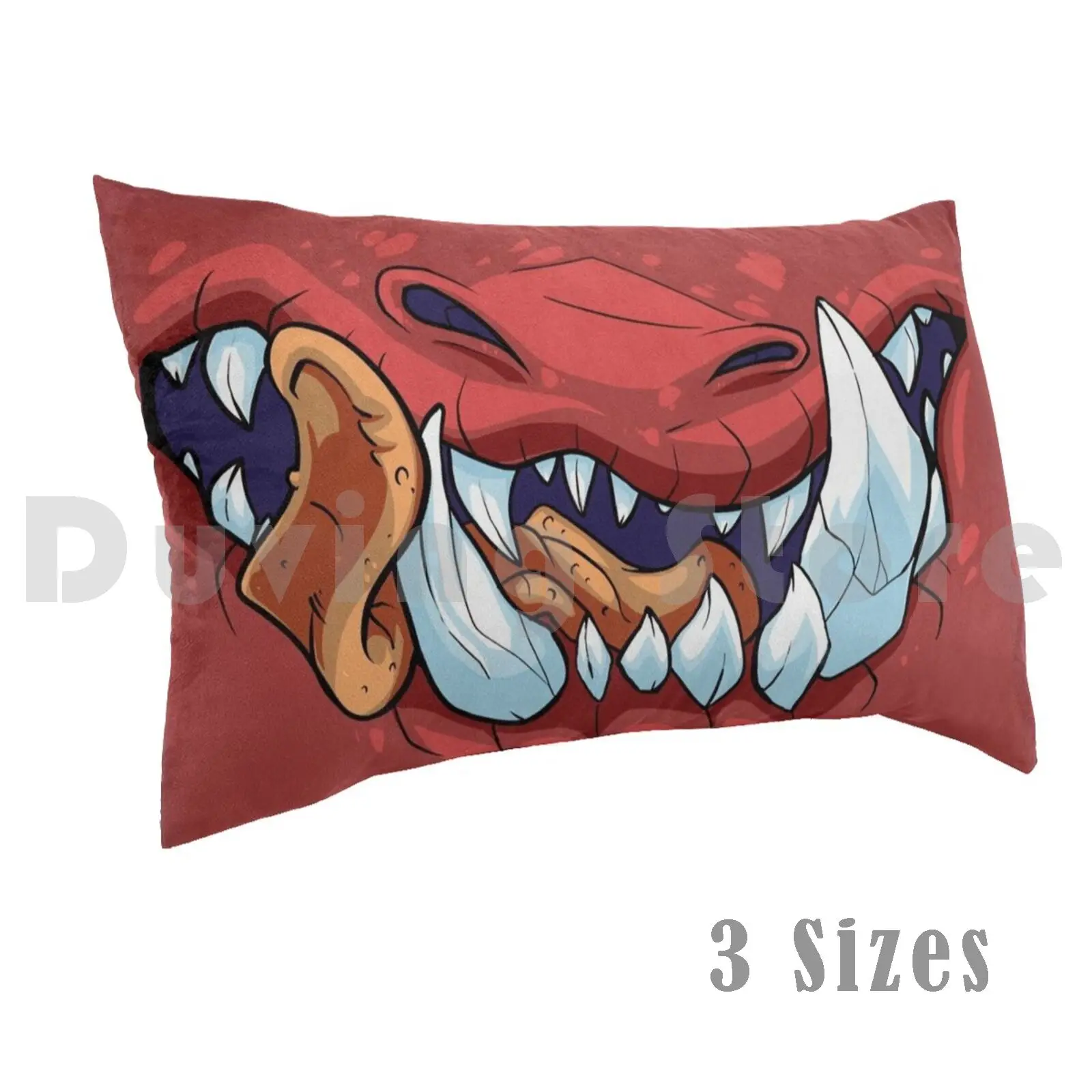 Big Red Mouth Pillow Case DIY 50*70 Red Big Tooth Theeth Slurp Vore Face Gonna Eat You