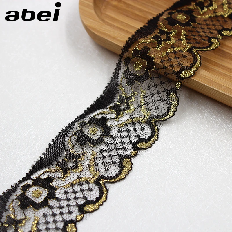 5yards/Lot sottile ricamato oro pizzo trim regali artigianato di nozze fiocco decorazione nastro fai da te Hometexile indumento cucire accessori