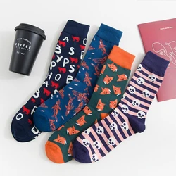 New Colorful Cartoon Men's Long ​Socks Happy Fashion Fox Whale Letter socks Harajuku Hip-Hop Funny Skull Socks Male ​HolidayGift