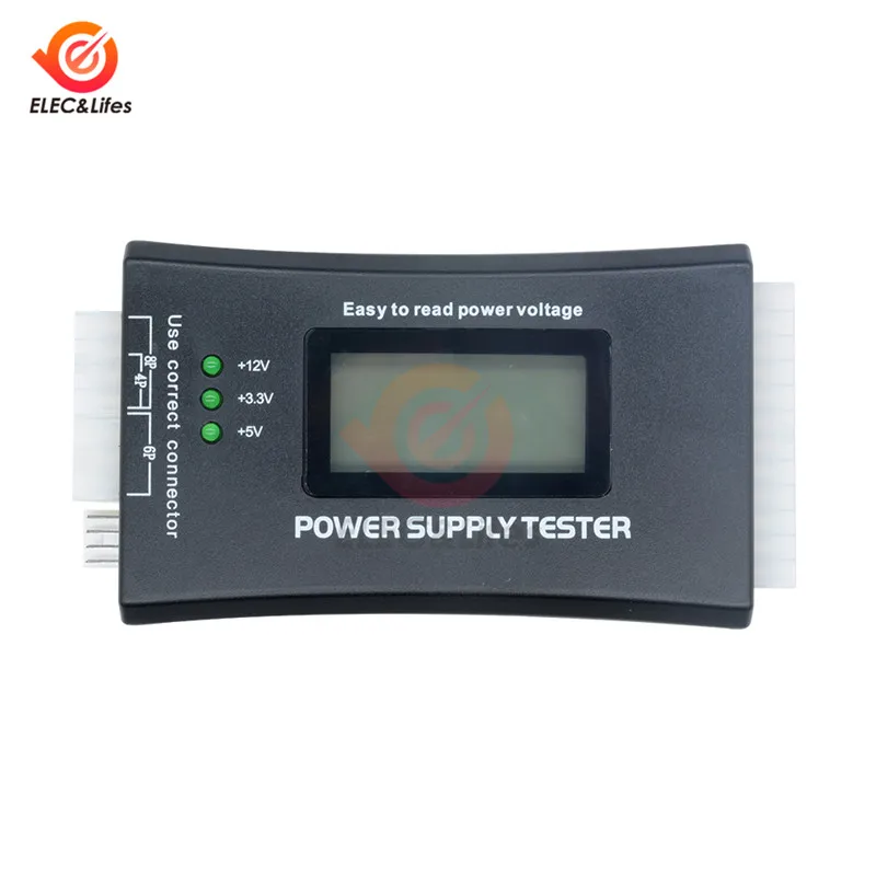 Digital LCD Display PC Computer Power Supply Tester Check Quick Bank Supply Power Measure Diagnostic Power Voltage Tester Tools