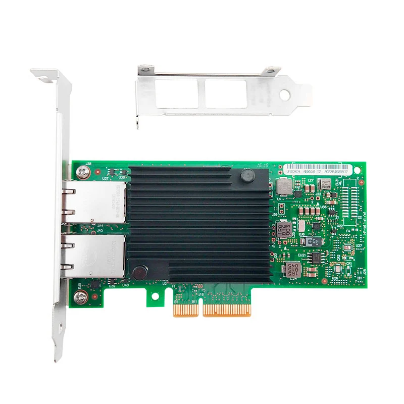 X550-T2 PCIe 3.0 x4 10G Network Card 2 Port RJ45 10Gbase-T NIC Intel X550AT2 Chipset 1GbE/2.5GbE/5GbE/10GbE Auotonegotiation