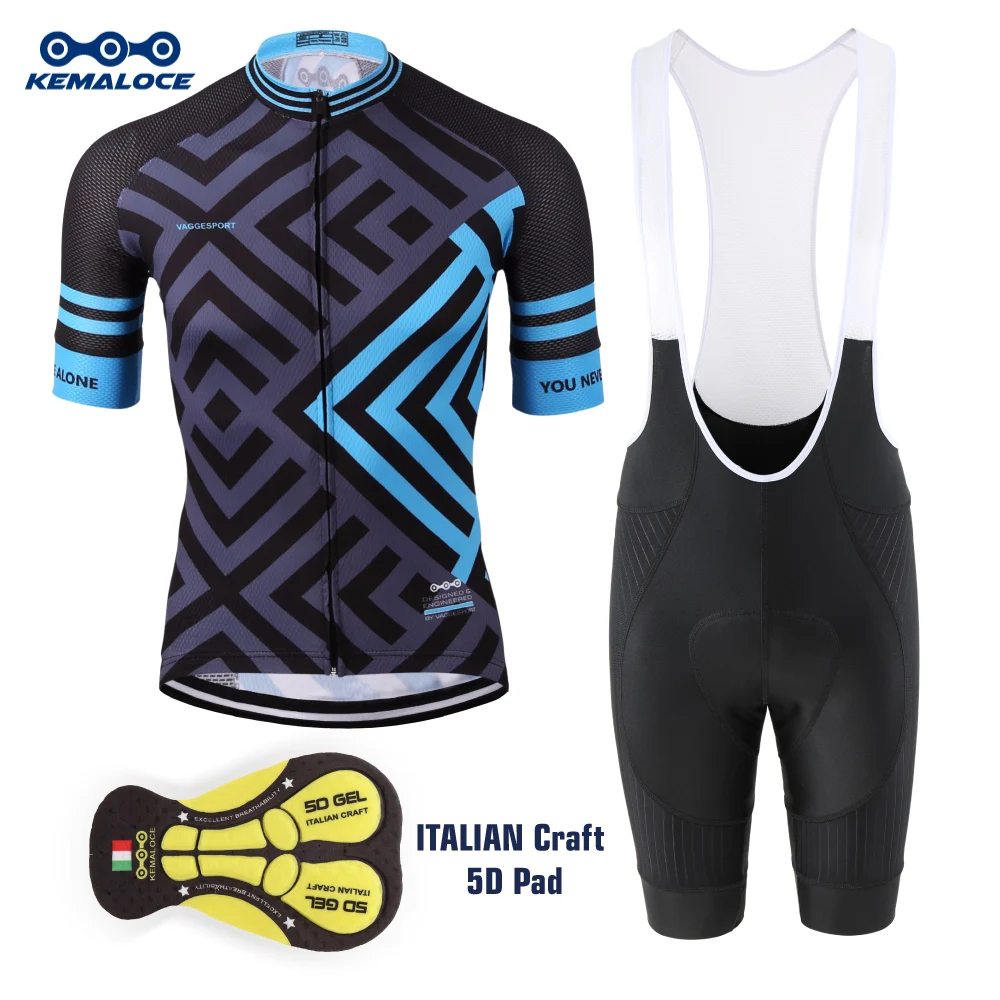 

KEMALOCE Road Team Pro Cycling Wear Blue Cycles Jersey 2022 Mtb Bicycle Men Breathable Cycling Clothing Summer Bike Clothes Suit