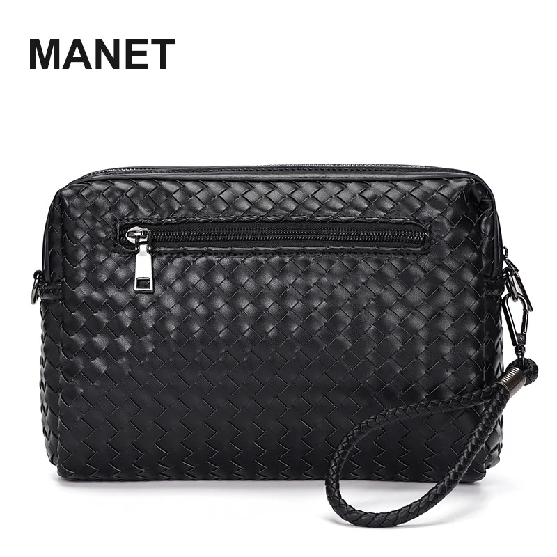 MANET Vintage Handbags for Men Designer Luxury Brand Bag Fashion Clutch Purse Business Leather Bag Causal Phone Bag Men\'s Wallet