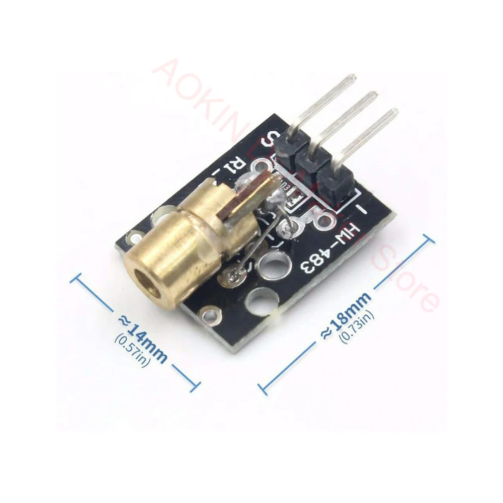 Laser Sensor Module 3pin 650nm Red Laser Transmitter Dot Diode Copper Head Module KY008 For arduino Sensors