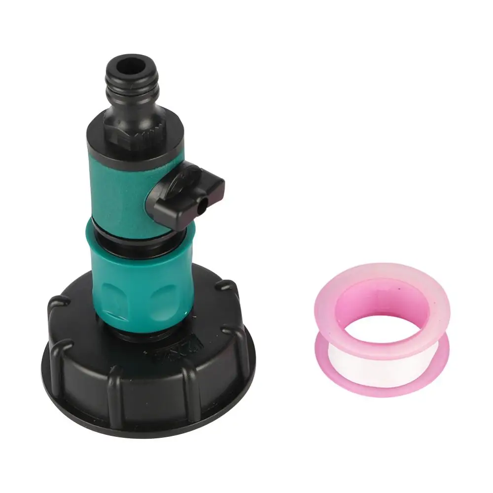 

60mm Thread IBC Tank Adapter Tap Connector Replacement Valve Fitting 16mm Quick Connector with Valve Irrigation Pipe Fittings