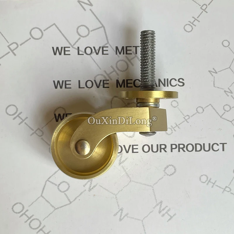 

4PCS 1.25Inch Brass Swivel Casters Heavy Duty Pulley Trolley Metal Furniture Piano Wheels Sofa Coffee Table Roller Z535