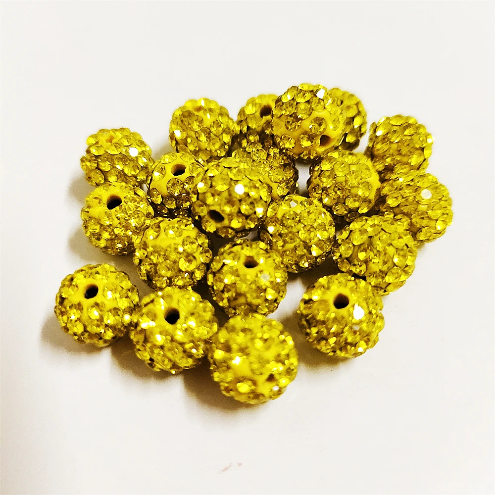 Aaaa + Kwaliteit 6Mm Alle Grootte Kleur Polymeer Klei Met Glitter Strass Glas Bal Kralen Diy Armband Ketting Accessoires