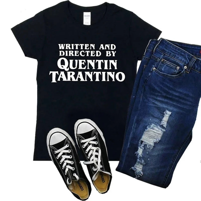 

Written And Directed By Quentin Tarantino Print Clothes T-Shirt Casual Graphic Tumblr Tee Stylish Trendy Top Tee Slogan Outfits