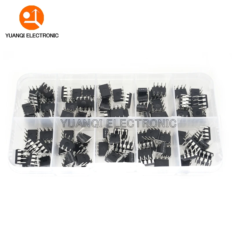 

Набор DIP IC 100 шт./лот общего назначения NE555 UC3842 UC3843 UC3845 24C02 24C04 24C08 24C16 24C32 24C64 DIP каждый 10 шт.