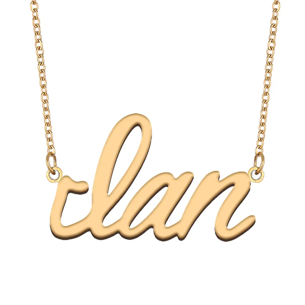 

Ian Nameplate Necklace for Women Personalized Stainless Steel Jewelry Gold Plated Name Pendant Femme Mothers Girlfriend Gift